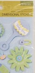 Studio 112 Newborn Baby Boy Stickers Dimensional Pastel Blue Scrapbooking Crafts