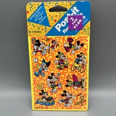 Lot Of 2 Vintage 1990 Post-It Removable Stickers ~ Mickey Mouse ~ New