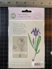 New Veer & Moon Flower Language Clear rubber Stamp IRIS STANDS free USA ship