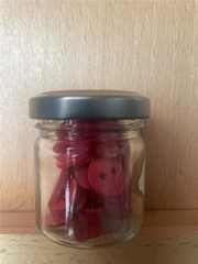 VINTAGE my mind’s eye MME TRES JOLIE FRENCH KISSES BUTTONS IN JAR Embellishments