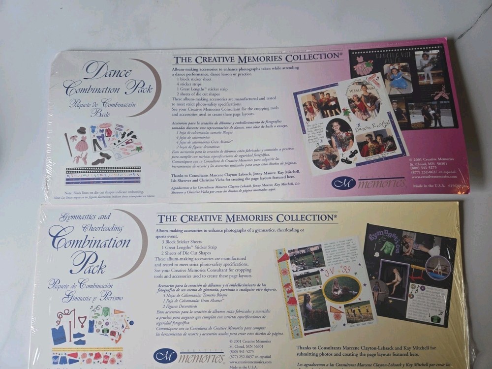 NIP Creative Memories Dance and Gymnastics & Cheerleading Combination Packs