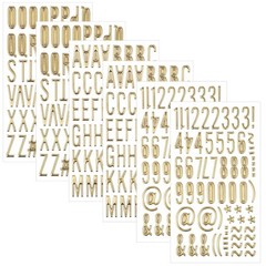 6 Sheets Gold Letter Stickers 3D Glitter Alphabet Puffy 1 Inch for Crafts