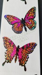 HAMBLY STUDIOS STICKERS PRISMATIC / GLITTER LARGE MONARCH BUTTERFLIES VINTAGE