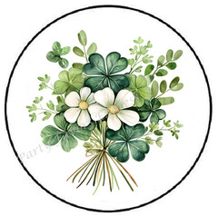 ST PATRICKS DAY SHAMROCK BOUQUET ENVELOPE SEALS LABELS STICKERS PARTY FAVORS