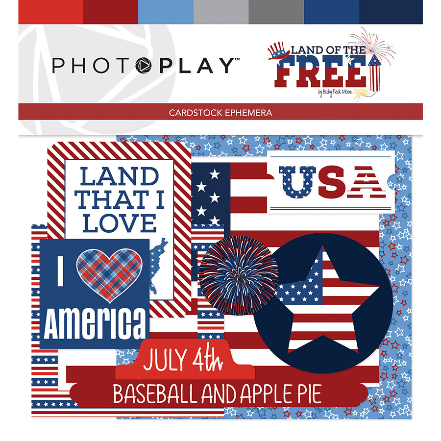 Scrapbooking Crafts Die Cuts Land Of The Free Patriotic America Flag July 4th