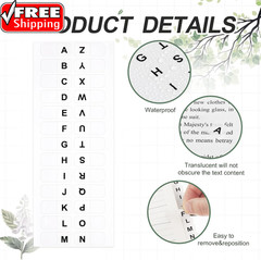 A-Z 26 White Letters Tabs Sticky Alphabet Tabs, 260 Pcs Self Adhesive Page Tabs