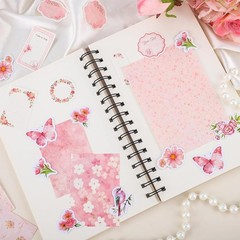Vibrant Floral Scrapbook Stickers & Papers Set – 480 Pcs for Endless Creativity