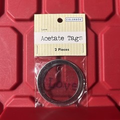 Colorbok Acetate Metal Rim Tags Love Scrapbooking Craft Brand New