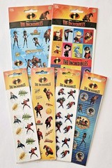 Vtg Sandylion Stickers LOT The Incredibles NIP Disney Pixar Heros Villains