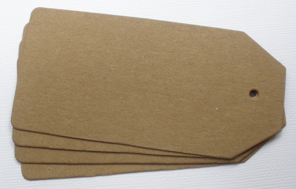 {4} ORNATE POiNT TAGS – Raw Bare Unfinished Chipboard Die Cuts Embellishments