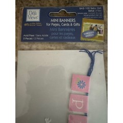 Deja Views Mini Banners Scrapbook Embellishments Valentine Baby Girl 2pk CC-307