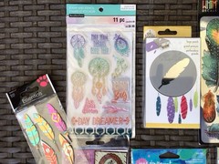 SCRAPBOOK FEATHER LOT~Punch-Stamps-Stickers-Stencil~NEW