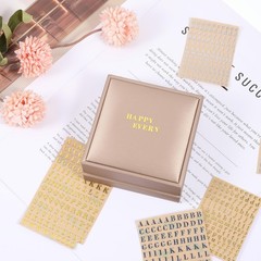 6 Sheets 4.5mm Letter Stickers with Stainless Steel Tweezer Gold, Silver