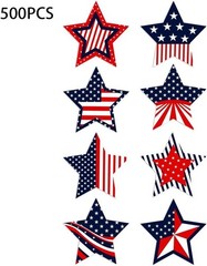 500 Pcs 4Th of July Patriotic Stickers 1.5Inch American Flag Sticker USA Fourth