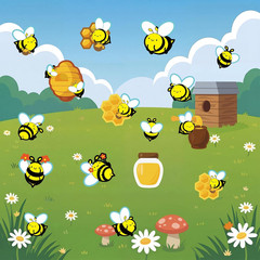 500 Pcs Waterproof Bee Stickers, 25 Sheets, 20 Styles, Self-Adhesive for Crafts
