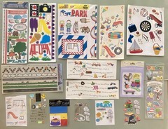 SALE! Lot of Kids Toys Park Stickers & Scrap Kit! Little Yellow Bicycle, Etc