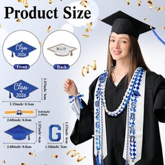 18 Pcs Graduation Leis and Stole and Honor Cords 2026 Braided Necklace Adjust…