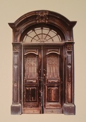 Retro Door Cardstock Sticker, 9PCS Vintage Courtyard Ephemera for Scrapbooking