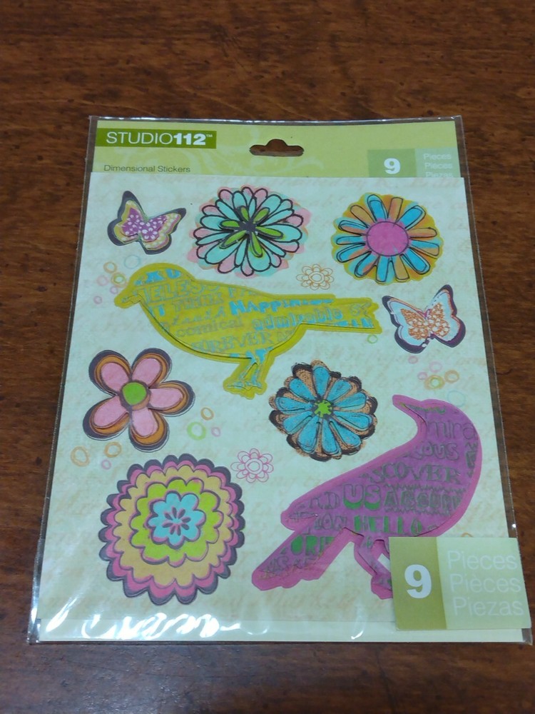 Studio 112 Chipboard BIRDS FLORAL Sticker Scrapbooking Embellishment Card Making
