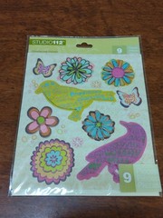 Studio 112 Chipboard BIRDS FLORAL Sticker Scrapbooking Embellishment Card Making