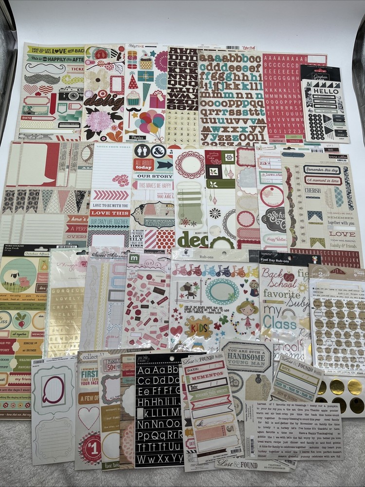 Scrapbooking Destash Lot My Minds Eye Echo Park Teresa Collins Stickers Rubons
