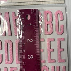 American Craft Shoebox Pink Glitter Thicker Alphabet 103 Pc
