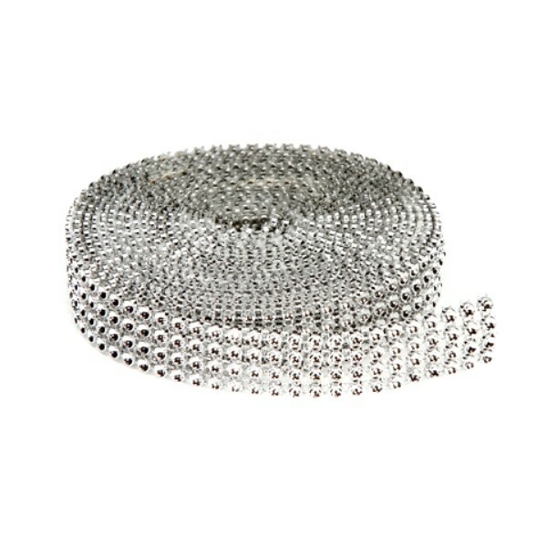 4-row Darice BLING ON A ROLL SILVER Mesh Ribbon – 0.62 In x 3 Yards RH1009