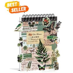 488PCS Vintage Scrapbook Stickers, 50 Sheets Precut Washi Stickers Book for J…
