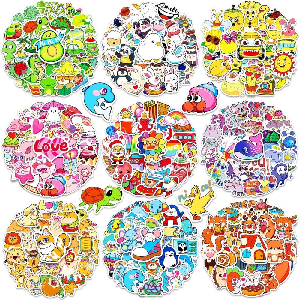 600 Pack Cute Waterproof Vinyl Stickers for Kids – Bulk Set for Water Bottles