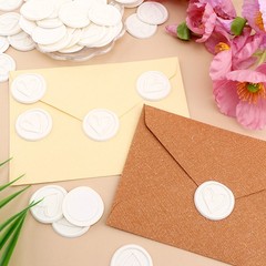 60Pcs White Double Layer Love Pattern Wax Seal stickers Envelope Seal Stickers