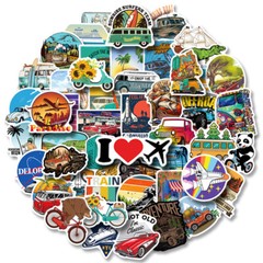 50 Pcs Travel Stickers Pack, Waterproof VinylDecals