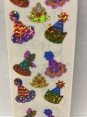 PRISMATIC PARTY HAT Stickers Sandylion•Birthday •Celebration•Card Making•sealed