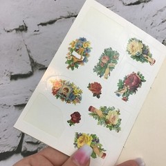 Assorted Sticker Lot Rose Floral Watering Cans Lady Bugs Scrapbooking Collectors