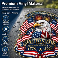 Celebrate America’s 250th Anniversary with 2-Pack Eagle & Flag Vinyl Decals