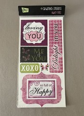 1 Sheet Of 6 “Love” Themed Cardstock Stickers~Sheet Is 6” X 12”, New In Package