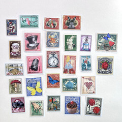 Alice in Wonderland Stamp Stickers Scrapbooking Junk Journaling Laptop Phones