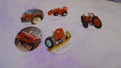 Pre Cut One Inch Bottle Cap Images! Red Tractor #2 Free Shipping