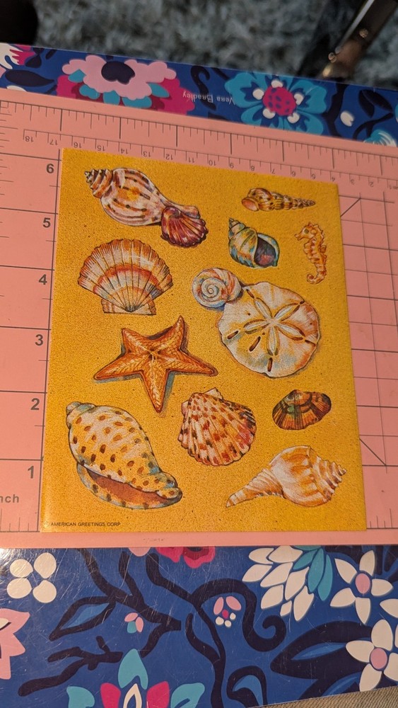 Vintage American Greetings Stickers Shells Seashells Starfish 1 Sheet