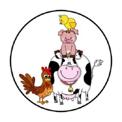48 FARM ANIMALS*. ENVELOPE SEALS LABELS STICKERS 1.2″ ROUND