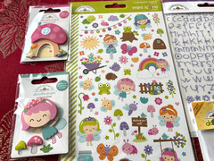 #605 – FAIRY GARDEN DOODLEBUG STICKERS & BRADS ALPHABET LETTERS