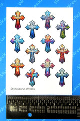 Stained Glass Crosses Sticker Sheet