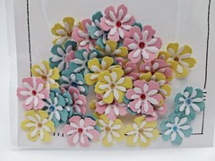 Floral Embellishments For Art And Scrapbooking 36 Pieces 3/4 Inch & Sample Card