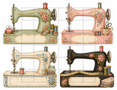 1 Pg Sewing Machine For Card Toppers Junk Journal Supplies Scrapbook Ephemera