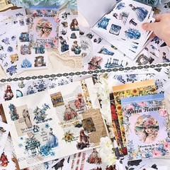 PET Washi Tape 6 Rolls Wide Flowers Transparent Light Decorative Aesthetic Fl…