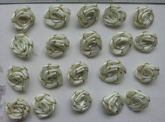 Satin Metallic ROSE Pack – 20 HONEY DEW GREEN with Gold Trim – 16-18mm VerCFrnt