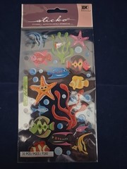 Fish & Turtle Scrapbooking Sticker Lot Of 4
