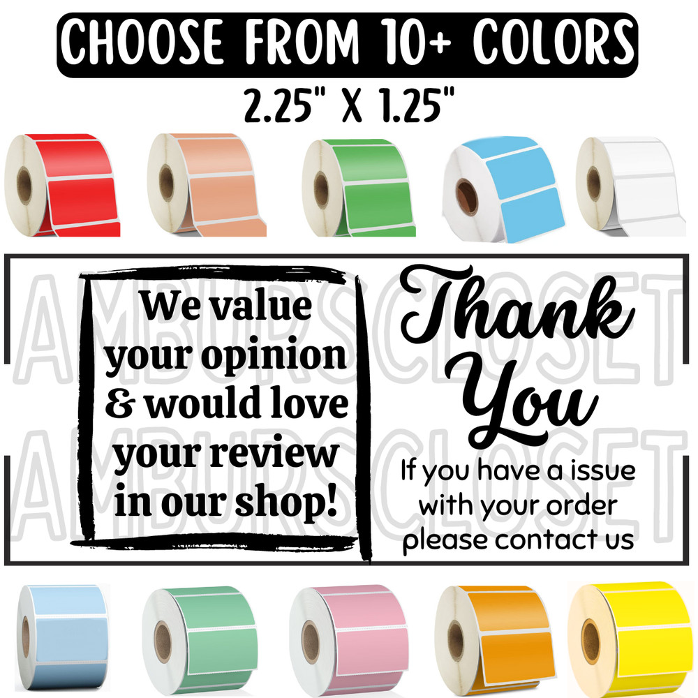 THANK YOU STICKERS 2.25″ LABELS FEEDBACK REVIEW SHOP SMALL SCRATCH RESISTANT