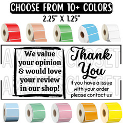 THANK YOU STICKERS 2.25″ LABELS FEEDBACK REVIEW SHOP SMALL SCRATCH RESISTANT