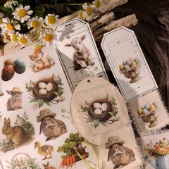 CATaireen Spring Easter Crafts Rub On Transfers Small 2 Sheets, Multicolor