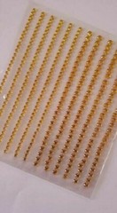 CraftbuddyUS 378pcs 3mm,4mm Gold Self Adhesive Rhinestone Strip Gems DIY Craft